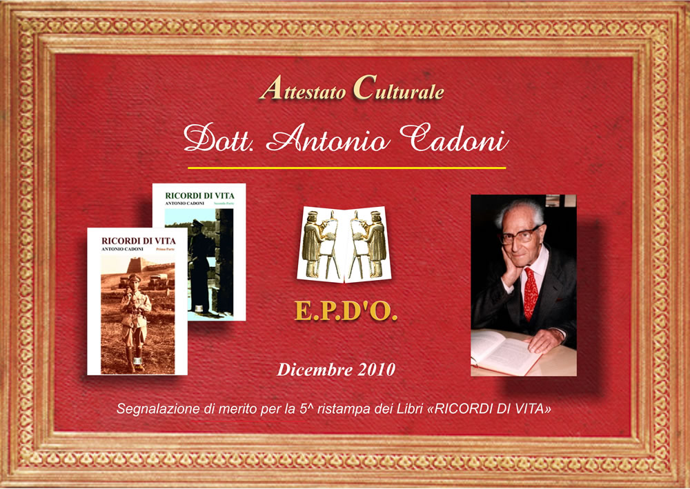 EPDO - Attestato Speciale Antonio Cadoni